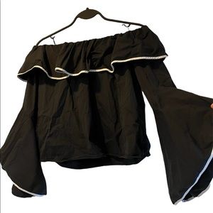 ZARA- Off-shoulder black blouse/top